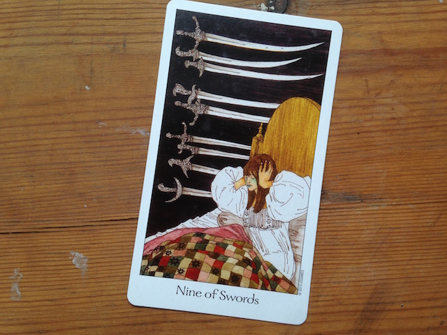 Nine of Swords, from the Dreaming Way Tarot