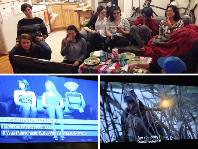 Just some queermos in my living room watching some quality Netflix. (Professional photography and screencaps by Laura W and Gabby respectively.)