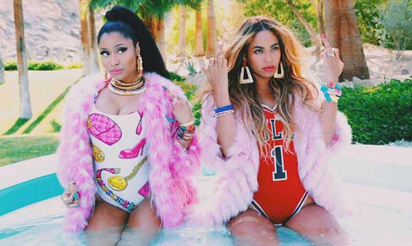 At 32 and 33, respectively, Nicki Minaj and Beyonce are pretty on fleek in their classic hoop earrings.