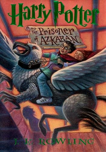 Hermione and a much less talented wizard riding Buckbeak. Art by Mary Grandpre.