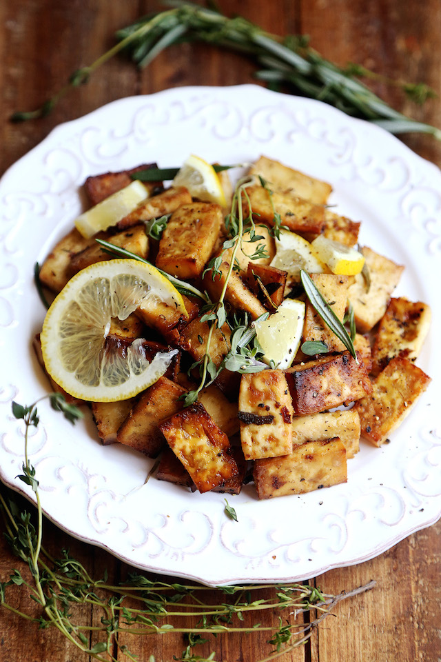 Lemon Herb Baked Tofu