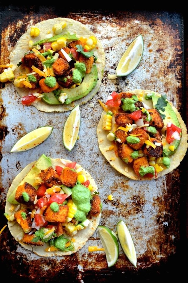 Loaded Crispy Tofu Tacos