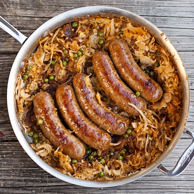 beer-braised-bratwurst-and-caramelized-sauerkraut