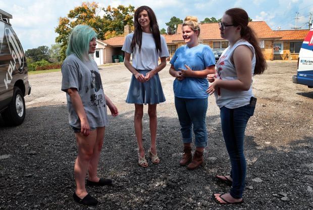 Lila Perry, second from the left with some of her friends.