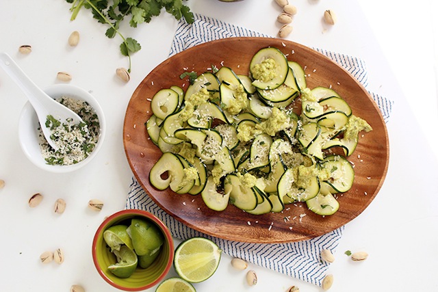 lime-coconut-zucchini-carpaccio-avocado-pistachio-drizzle