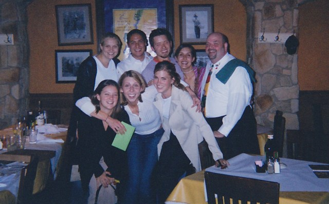 Riese with her work friends at the Macaroni Grill, circa 2003.