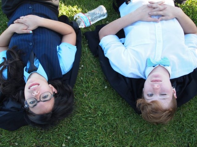 Raquel and Lauren, her first girlfriend, dressed to the nines for Lauren's cousin's wedding. They were adorable then and they're still adorable now, individually and as friends.