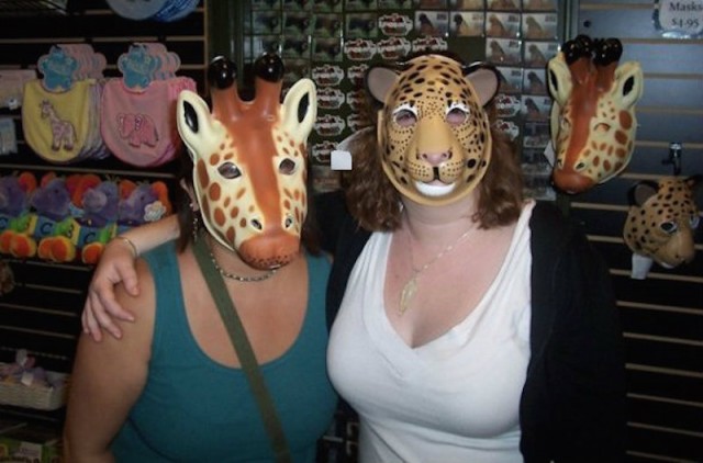 This is us at the zoo circa 2008. Just gal pal'ing around.
