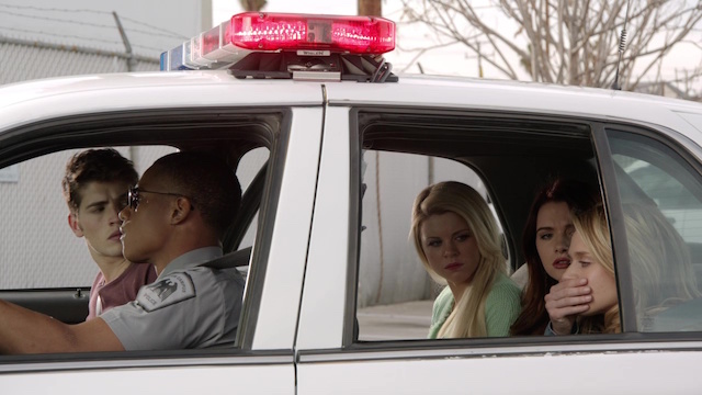 Amy stop freaking out, Asshole Behavior isn't contagious and even if it was, Liam's all the way in the front seat!