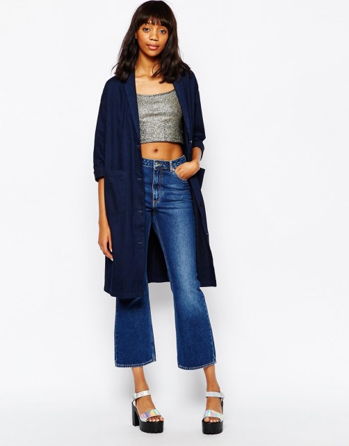 Monki Long Denim Jacket