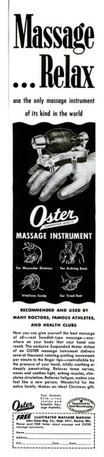 Oster Massage Instrument, LIFE, 20 November 1950.