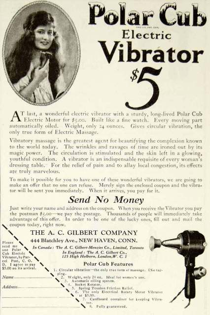 Polar Club Electric Vibrator, 1920, no original source.