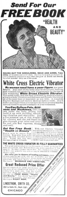 White Cross Electric Vibrator, Home Needlework Magazine, February 1908.