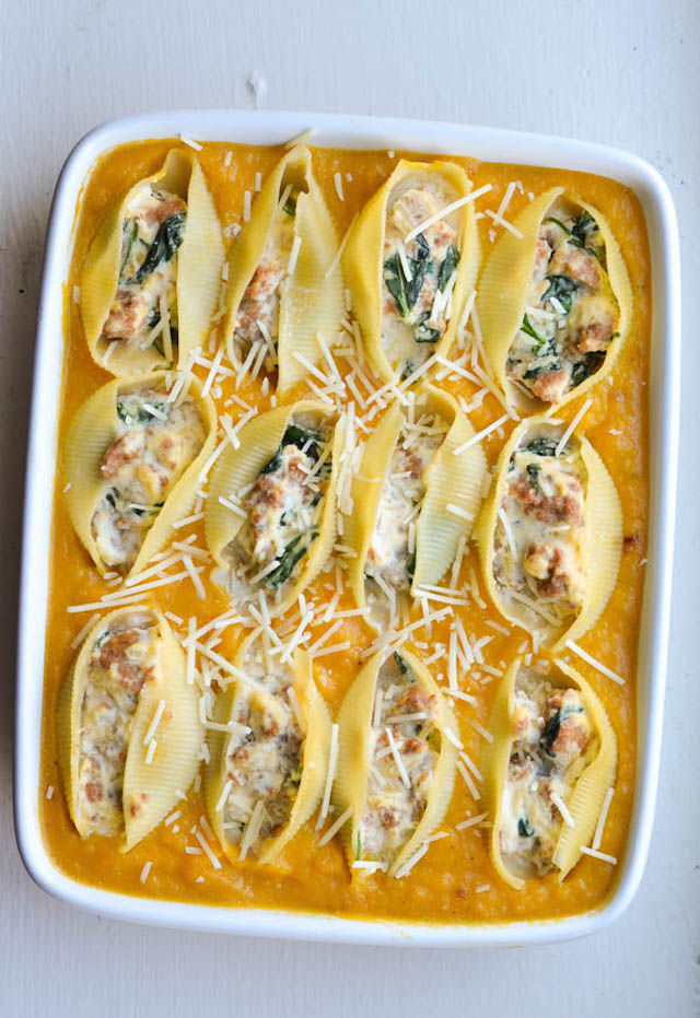 BUTTERNUT SQUASH & SAUSAGE STUFFED SHELLS