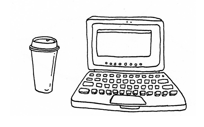 Coffee and computer