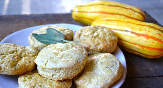 Delicata Squash and Sage Biscuits