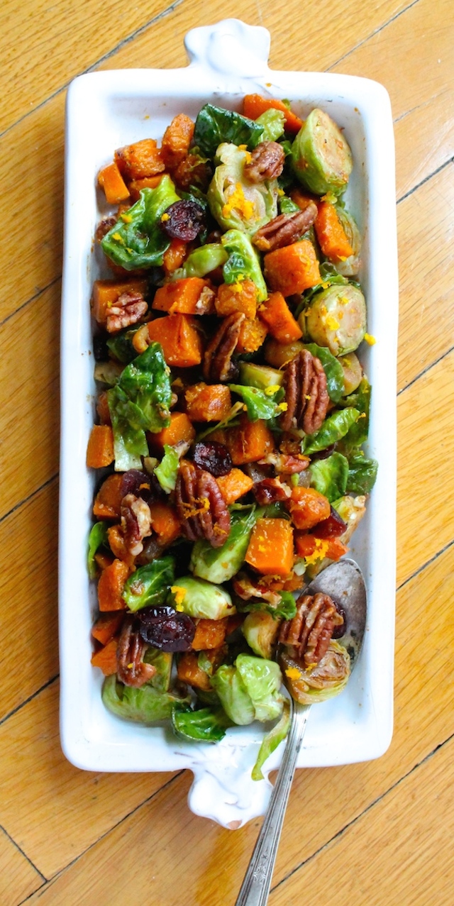 Orange Glazed Brussels Sprouts and Butternut Squash