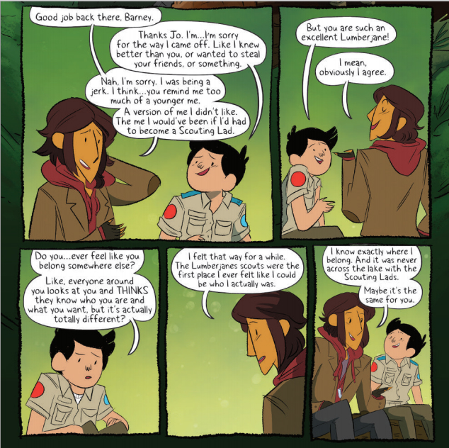 From Lumberjanes #17 with art by Brooke A. Allen.