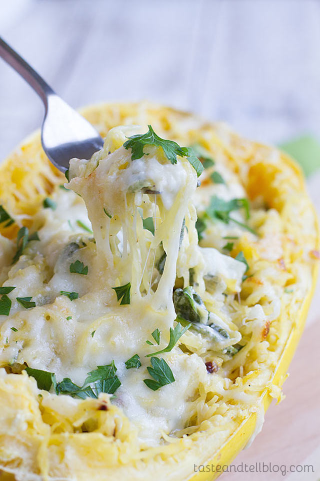 Spinach Artichoke Spaghetti Squash