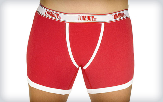 Tomboy Boxer Brief | Charcoal | FOXERS Logo Back