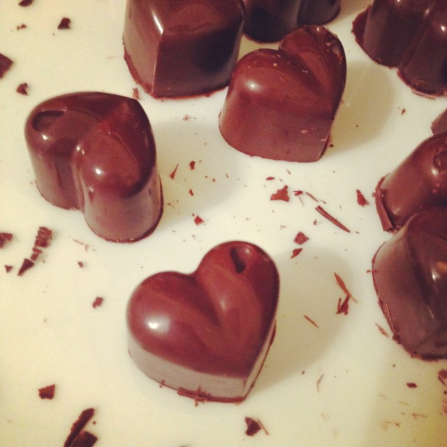 These heart chocolates were filled with a peanut butter ganache and were a real hit last year!