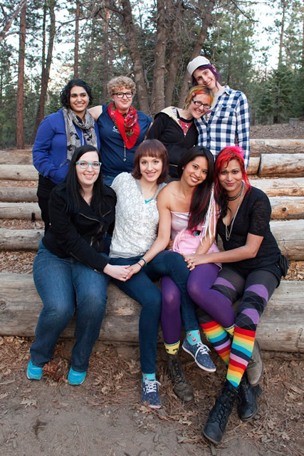 Annika with her cabin at A-Camp 1.0