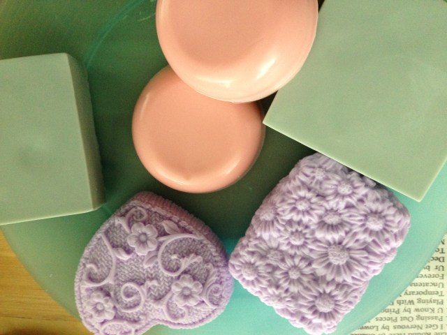 I used natural dyes to color these soaps and some beautiful silicone flowered molds that I found on amazon.