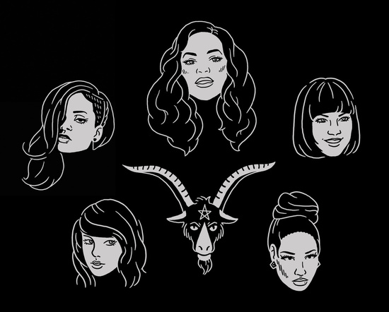 Who wouldn't love to have this Rihanna, Beyonce, Carly Rae, Nicki, T-Swift and Satan illustration on a shirt or pillow?