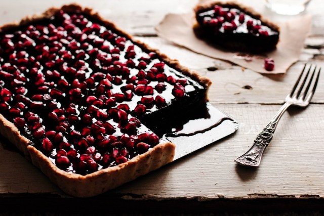 Chocolate Pomegranate Tart