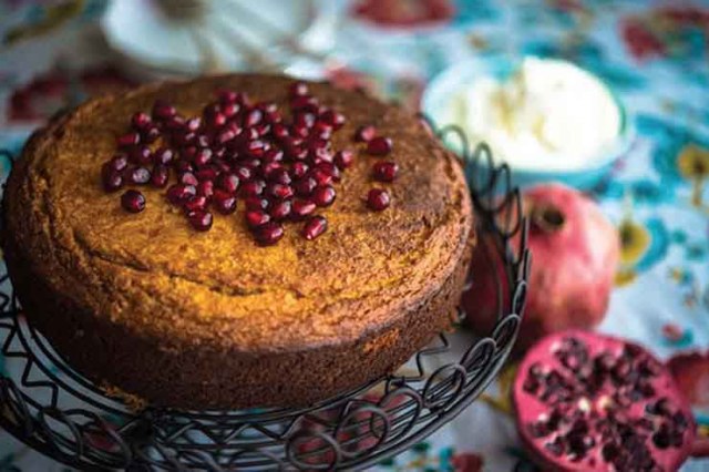 Orange, Almond and Pomegranate Cake