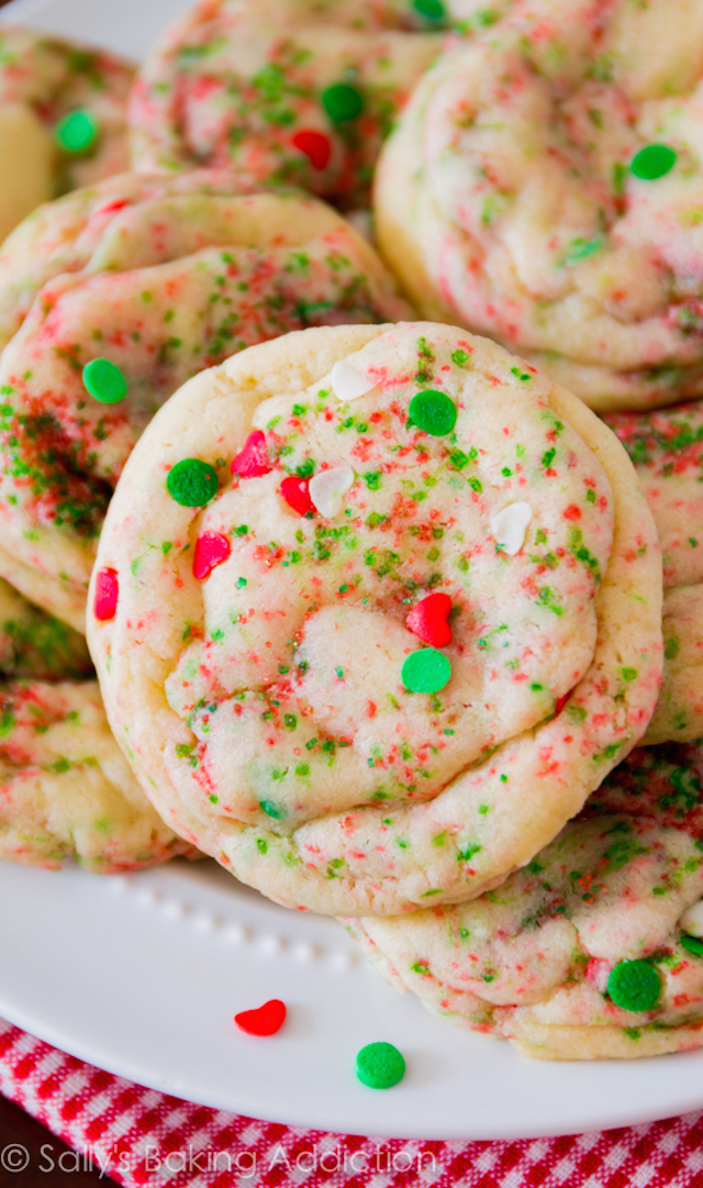 Soft-Baked Christmas Funfetti Cookies