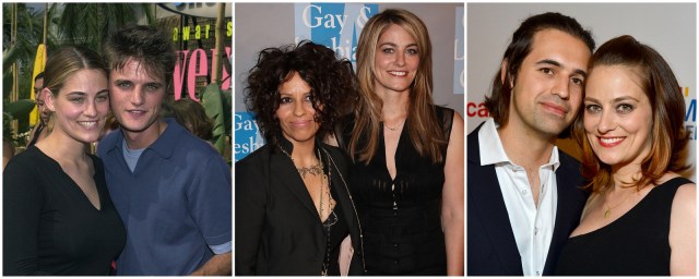 With her first husband, with then-girlfriend Linda Perry, with her now-husband