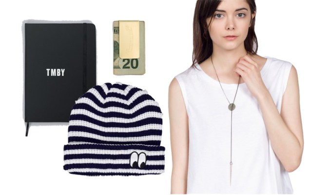TMBY Notebook, Dough Holder Money Clip, Side Eye Beanie, Sharp Shooter Necklace