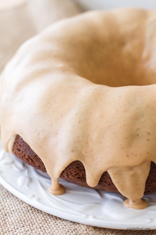 Banana Bundt Cake with Peanut Butter Glaze