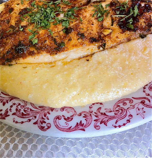 Cajun Fish and Savory Cheese Grits