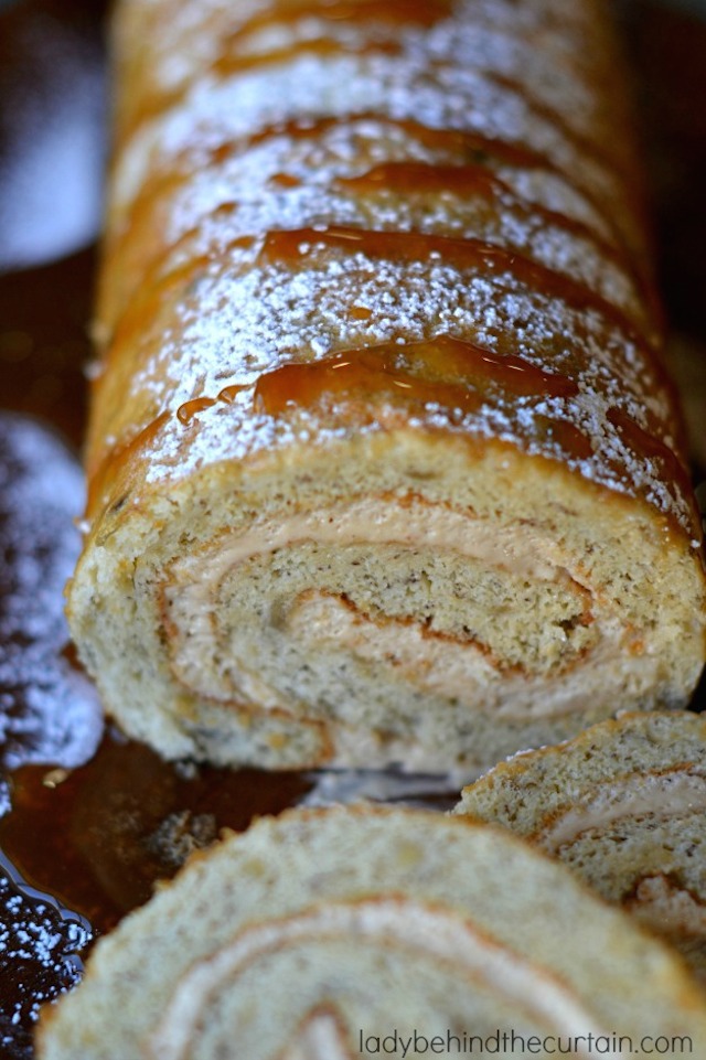 Caramel Banana Cake Roll