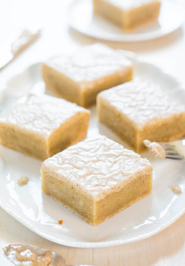 Fudgy Banana Bars with Vanilla Bean Browned Butter Glaze