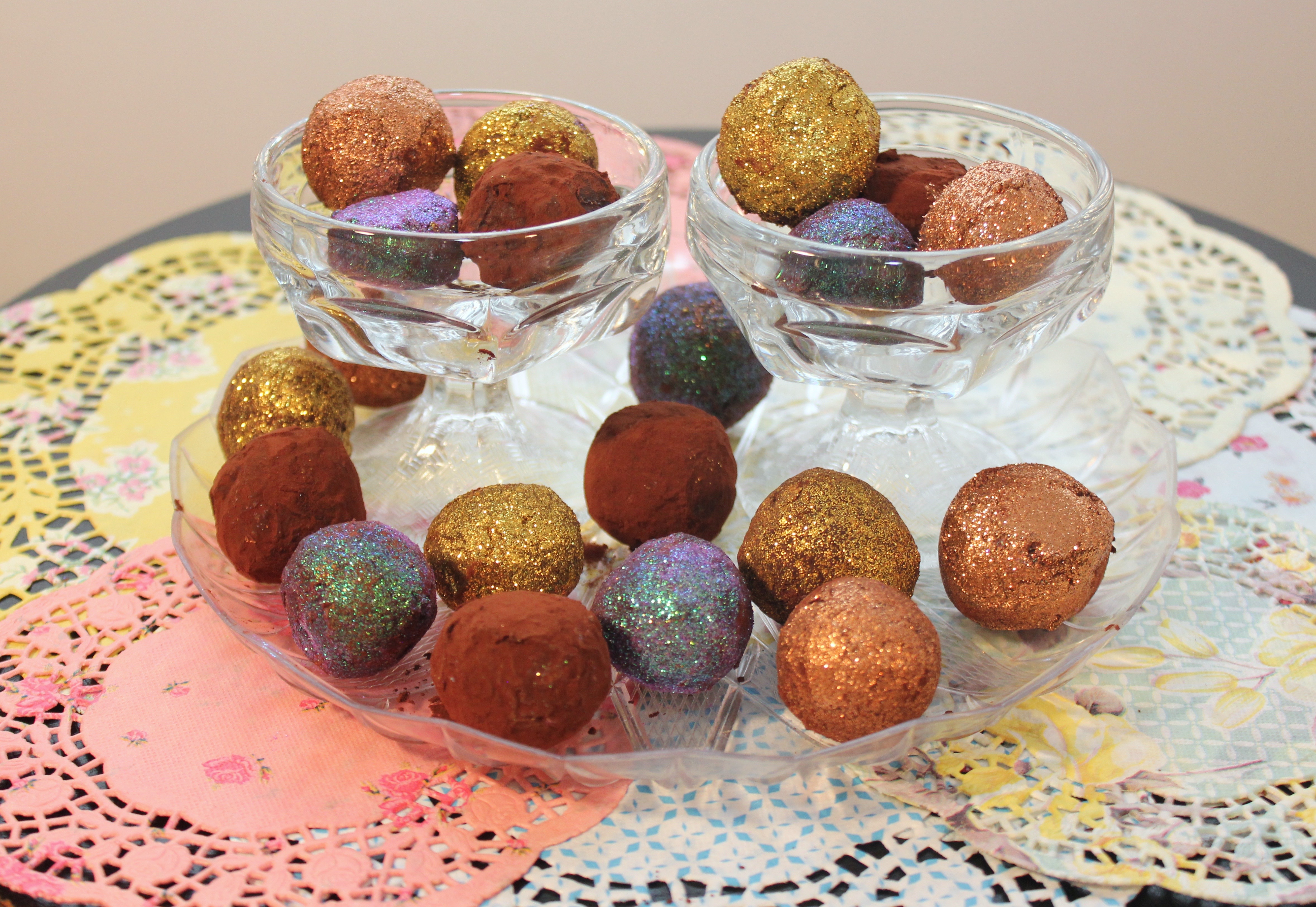 Completed sparkly truffles