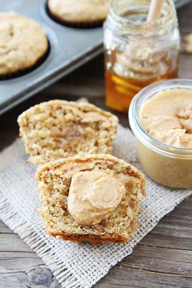 Peanut Butter, Banana, and Honey Muffins