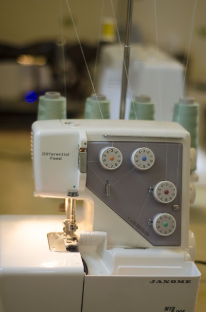 This is my 4 thread serger, and although it is frustrating to thread and change colors, it makes quick work of sewing with knits and finishing seams. This machine is a must-have for my sewing room now.