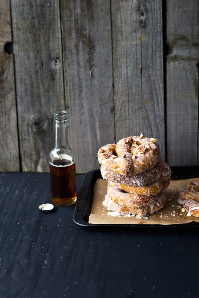 Spiced Brown Butter Pumpkin Pretzels with Coffee Cream Cheese Icing