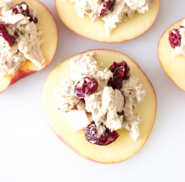 Cranberry Tuna Salad on Apple Slices