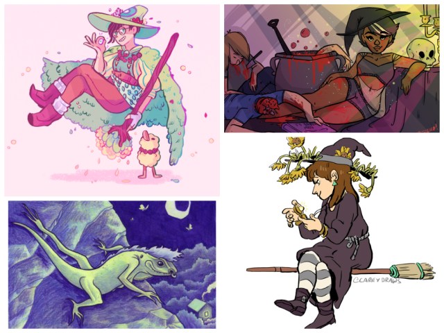 Witchsonas clockwise from left: Victoria Grace Elliott, Steenz Stewart, Melanie Gillman, Carey Pietsch