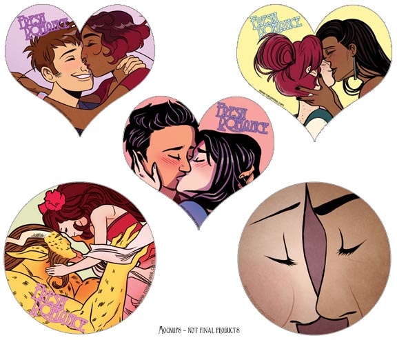 Some super cute Fresh Romance stickers you can get for backing the campaign.