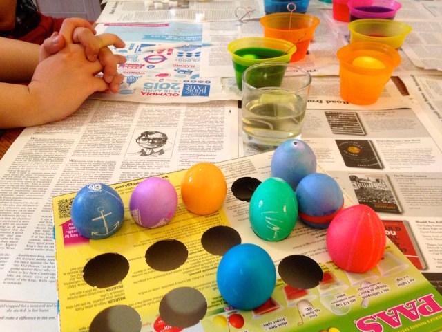 Painting eggs at Ali’s apartment in NYC last easter. (Ali’s awesome cocktails made this all the more fun…)