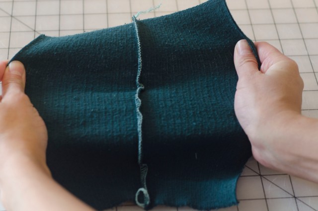 A serged seam is great for knits because it sews the fabric together and trims off the raw edges, reducing bulk and creating a strong, professional finish. You can pull and stretch these seams and they won't pop open.