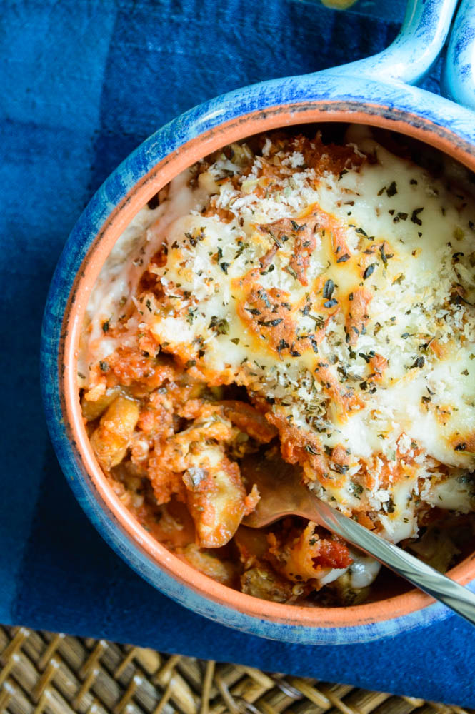 Deep Dish Eggplant Parmesan For One