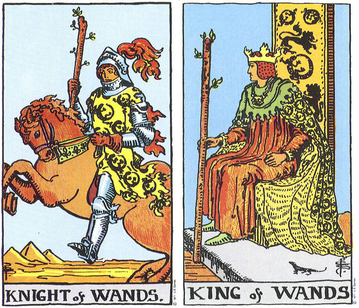 knight and king of wands