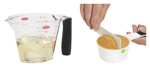 Left: Wet measuring cup. Right: Dry measuring cup. Images via OXO.com.
