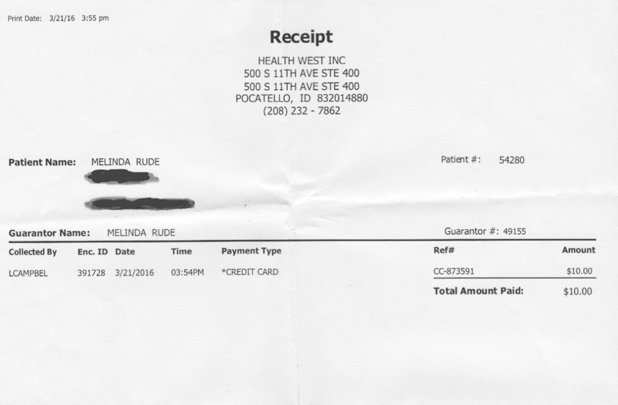 Here's the receipt from my latest therapy session. I've been going once a week since January, and it's been incredibly helpful and really honestly life altering. I'm so, so glad that I finally made the decision to find a therapist.